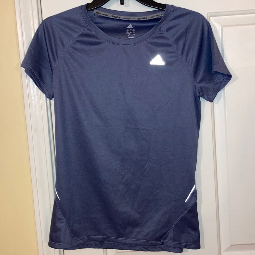 Adidas climalite purple grey exercise shirt